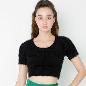 American apparel fuzzy cropped sweater